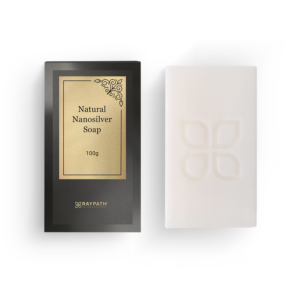 White soap with Nanosilver in a box 100g